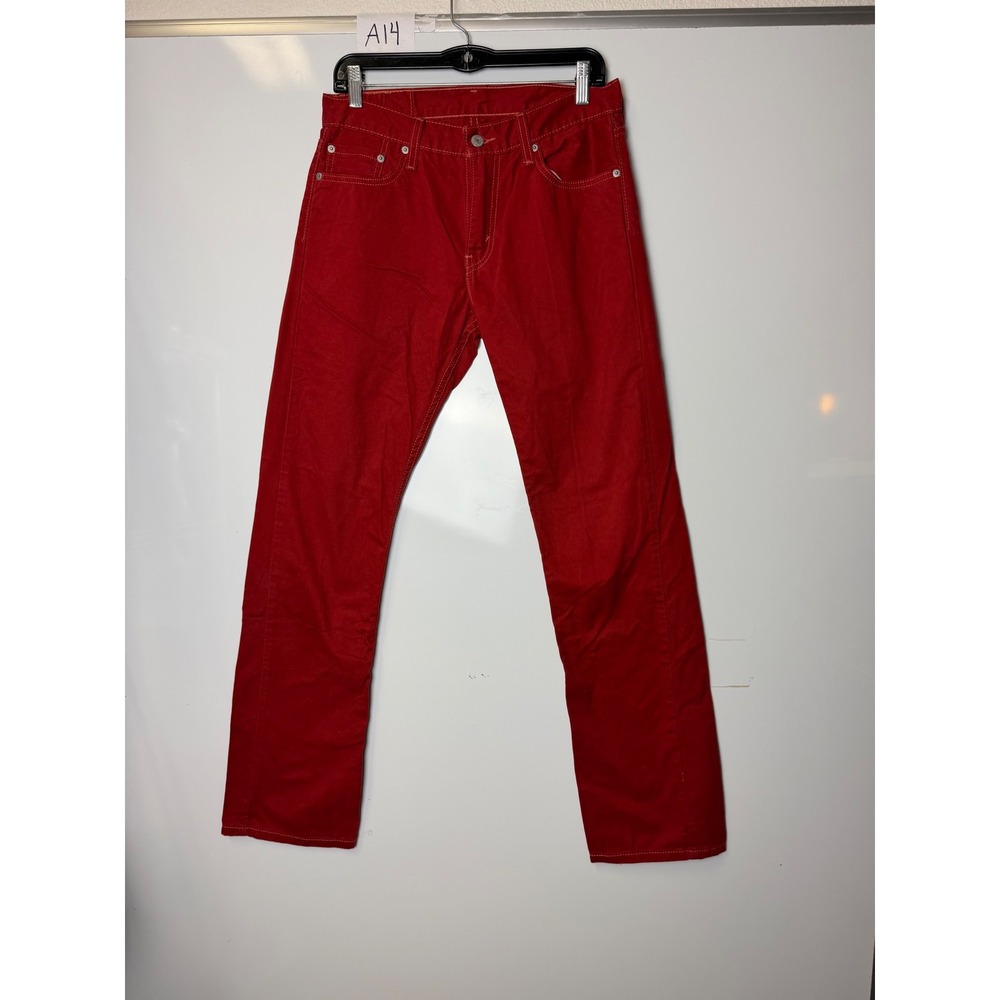 Levi's 514 Straight Leg Red Jeans W30 L32 Mens Denim Pants